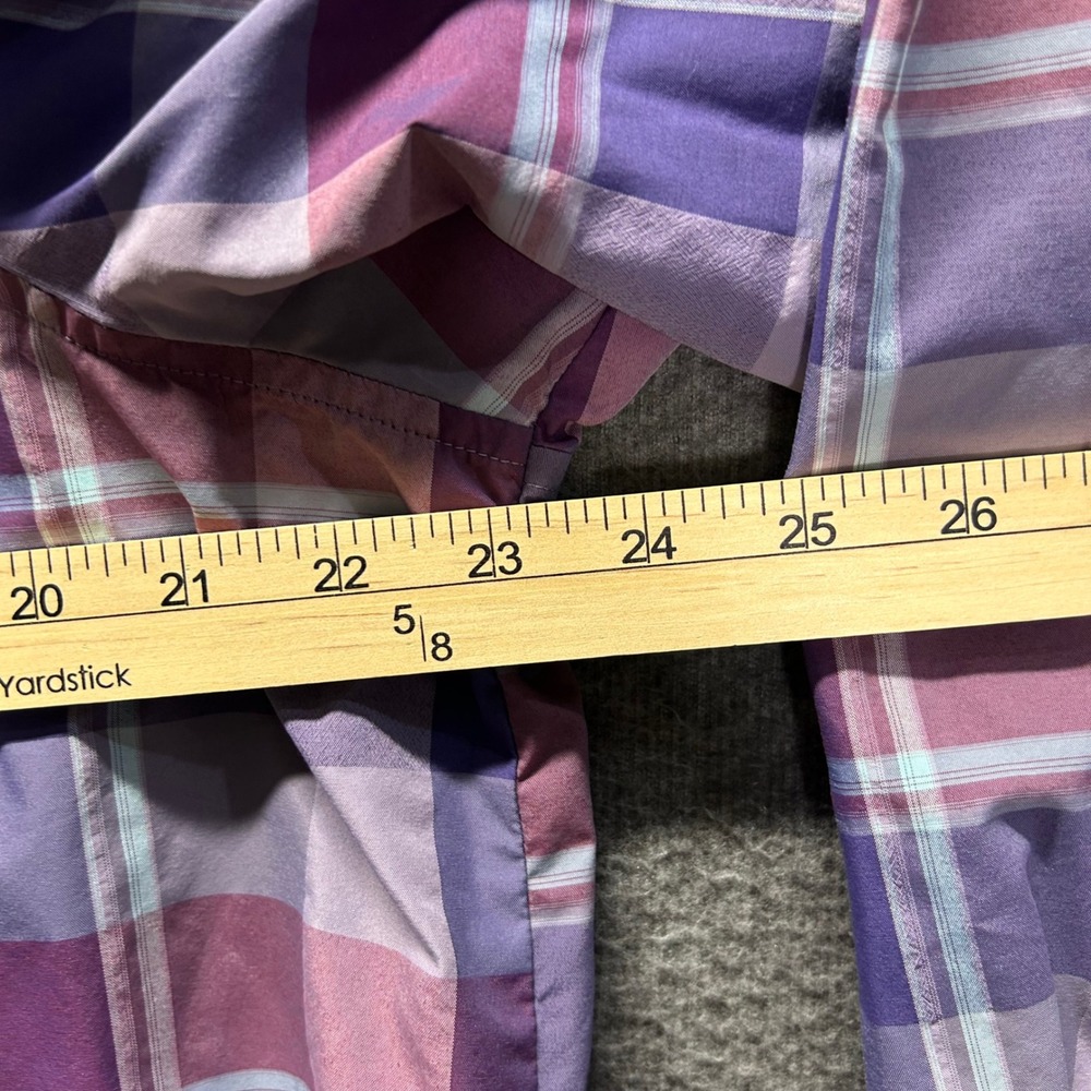 Eddie Bauer Travex Womens XL Purple Plaid Long Sleeve Button Down Hiking Shirt - Picture 7 of 9